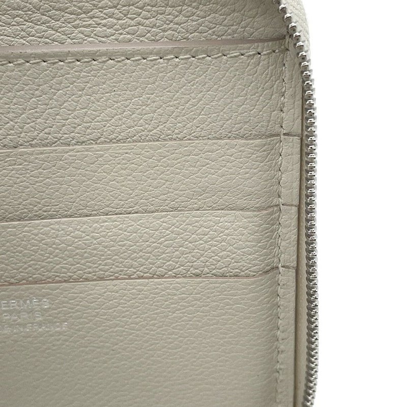 エルメス 二つ折り財布 ジップアンゴー2 シェーヌダンクル べトン/シルバー金具 エバーカラー W刻印
