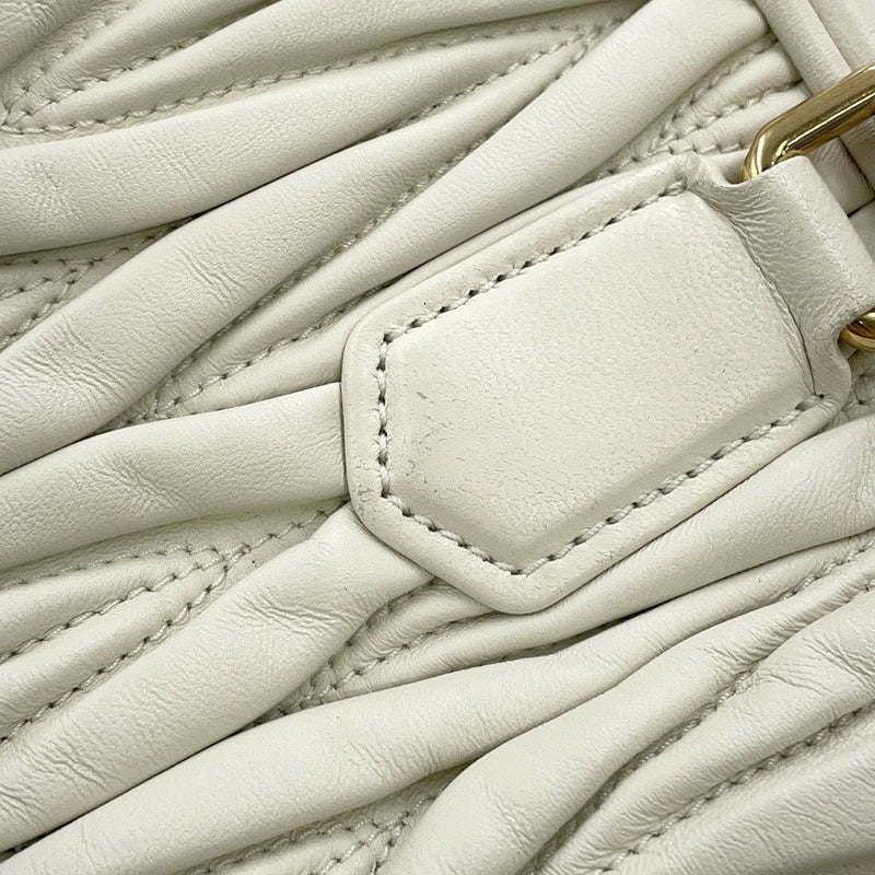 ミュウミュウ ハンドバッグ マテラッセ アルカディ スモール レザー 5BB123 Miu Miu 2way 白