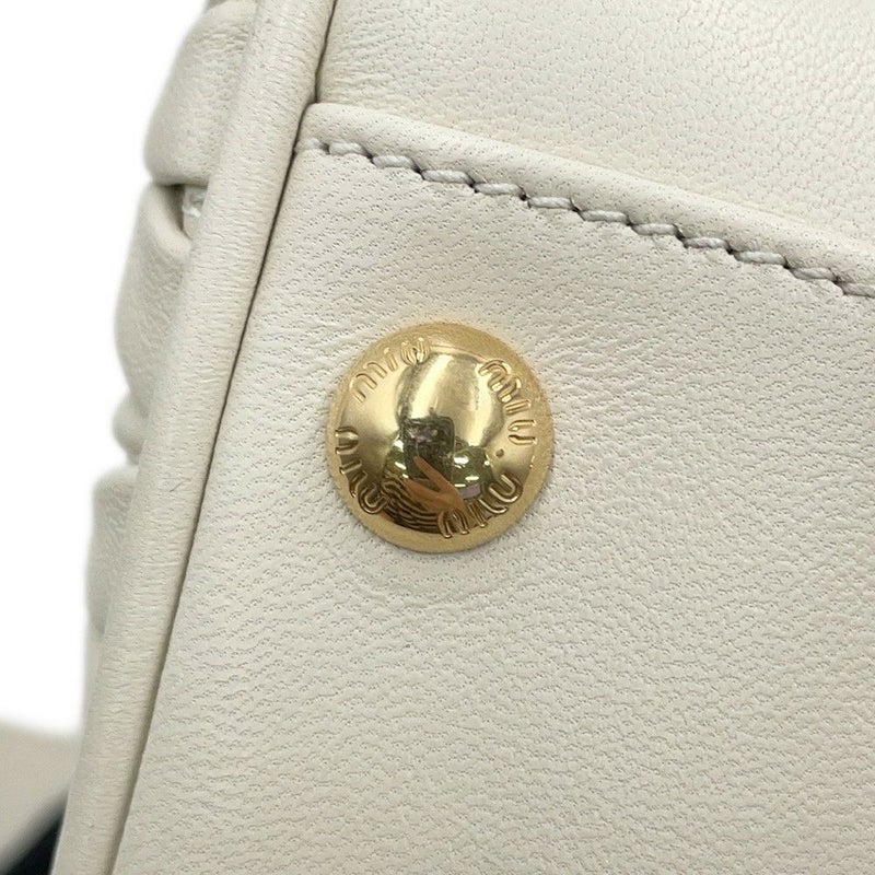 ミュウミュウ ハンドバッグ マテラッセ アルカディ スモール レザー 5BB123 Miu Miu 2way 白