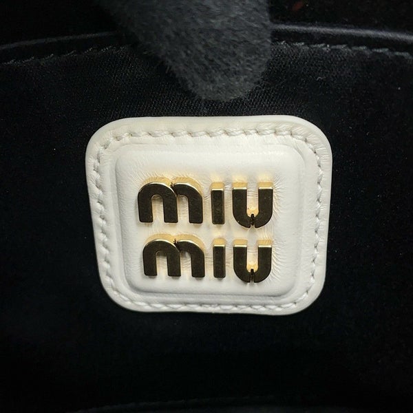 ミュウミュウ ハンドバッグ マテラッセ アルカディ スモール レザー 5BB123 Miu Miu 2way 白