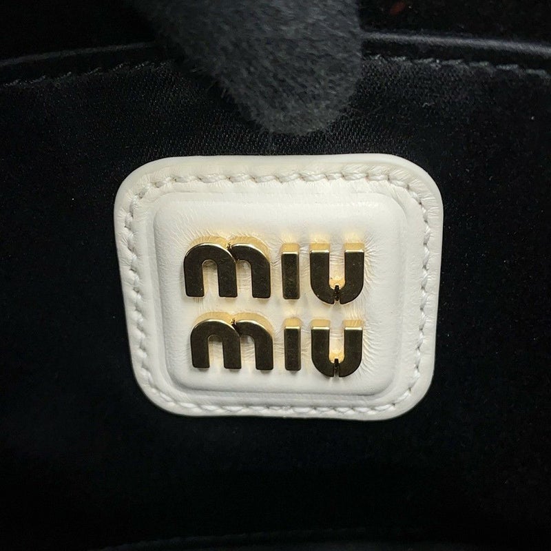 ミュウミュウ ハンドバッグ マテラッセ アルカディ スモール レザー 5BB123 Miu Miu 2way 白