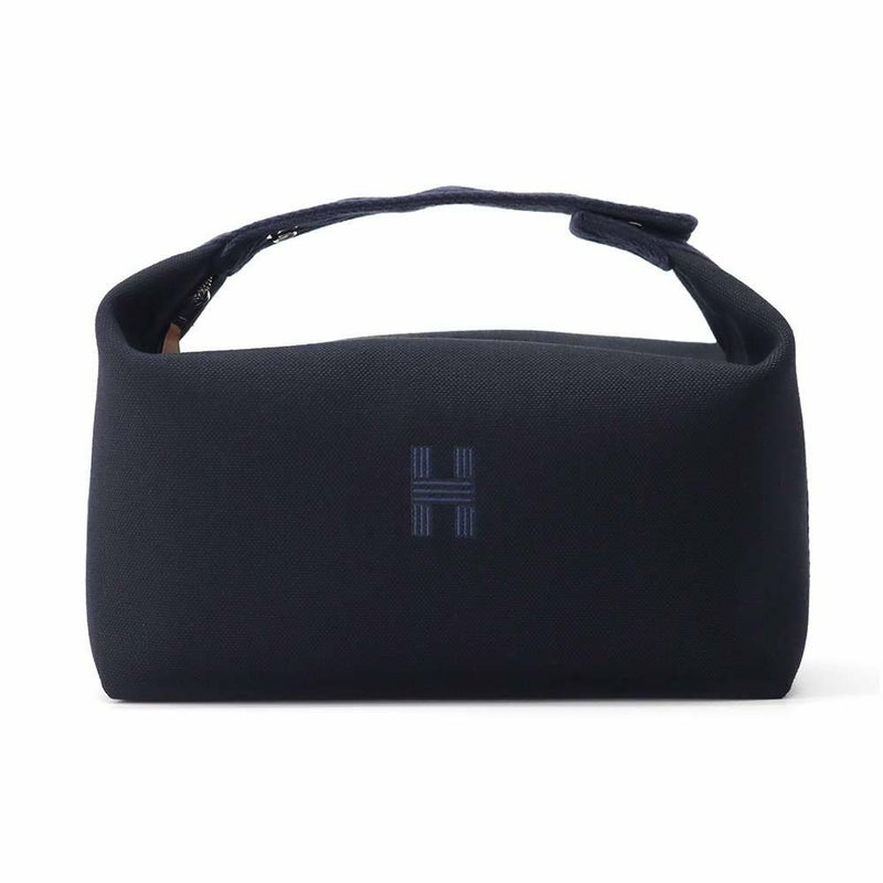 エルメス ポーチ ブリッド・ア・ブラックGM ジグザグ ブラック/ブルーニュイ/シルバー金具 キャンバス