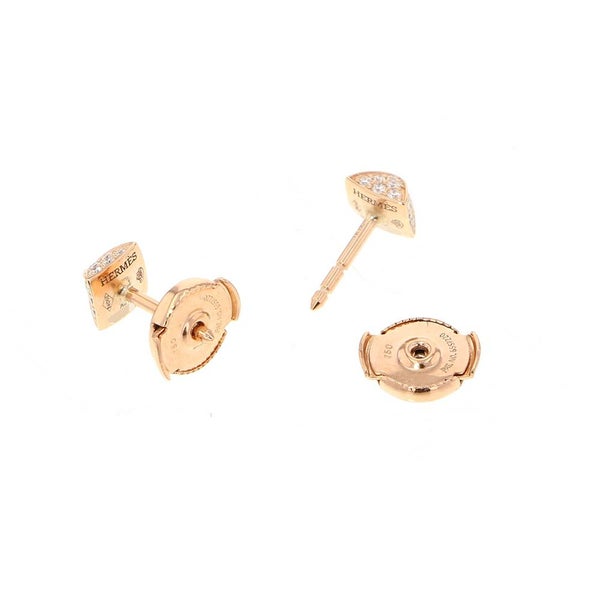 エルメス ピアス クルー・ドゥ・H ダイヤモンド 48P 0.02ct K18PGピンクゴールド スタッド ジュエリー