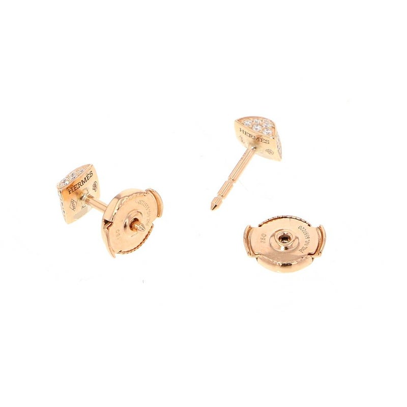エルメス ピアス クルー・ドゥ・H ダイヤモンド 48P 0.02ct K18PGピンクゴールド スタッド ジュエリー