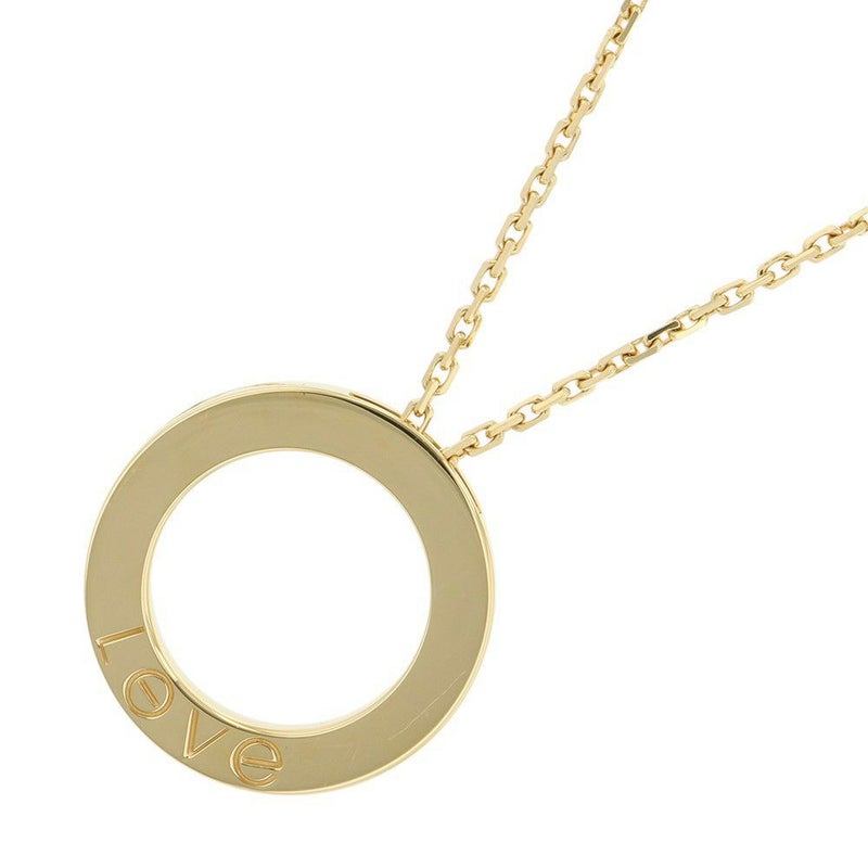 カルティエ ネックレス LOVE サークル ネックレス パヴェ ダイヤモンド 54P 計0.34ct K18YGイエローゴールド B7058400 ラブ ペンダント