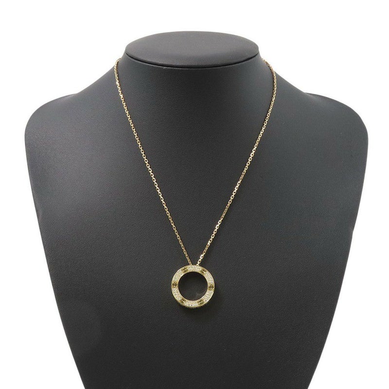カルティエ ネックレス LOVE サークル ネックレス パヴェ ダイヤモンド 54P 計0.34ct K18YGイエローゴールド B7058400 ラブ ペンダント