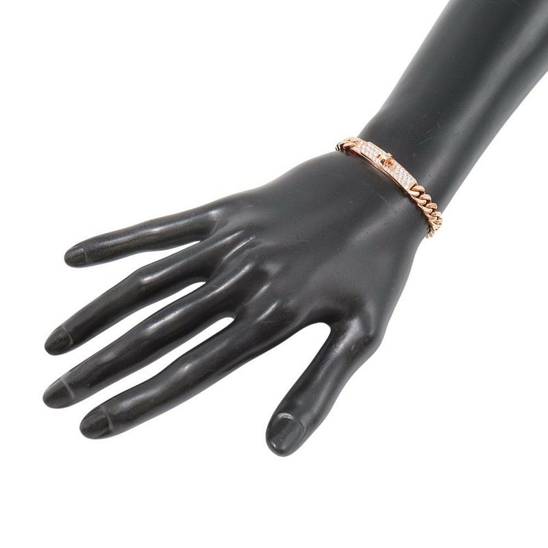 エルメス ブレスレット ケリー グルメット ダイヤモンド 41P 計0.90ct サイズXS K18PGピンクゴールド HERMES Kelly Gourmette