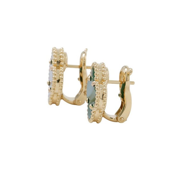 ヴァンクリーフ&アーペル ピアス ヴィンテージ アルハンブラ イヤリング マラカイト K18YGイエローゴールド VCARO3QL00