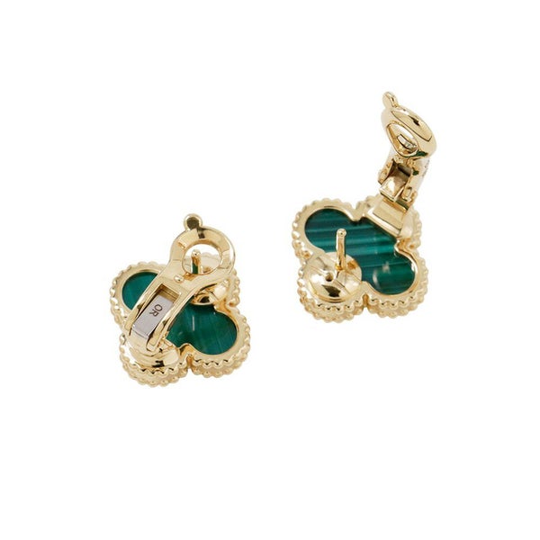 ヴァンクリーフ&アーペル ピアス ヴィンテージ アルハンブラ イヤリング マラカイト K18YGイエローゴールド VCARO3QL00