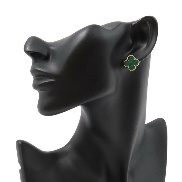 ヴァンクリーフ&アーペル ピアス ヴィンテージ アルハンブラ イヤリング マラカイト K18YGイエローゴールド VCARO3QL00