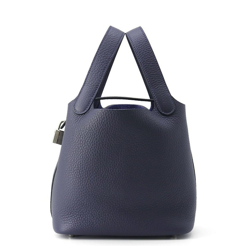エルメス ハンドバッグ ピコタンロックPM ブルーニュイ/シルバー金具 トリヨンクレマンス K刻印 HERMES トートバッグ
