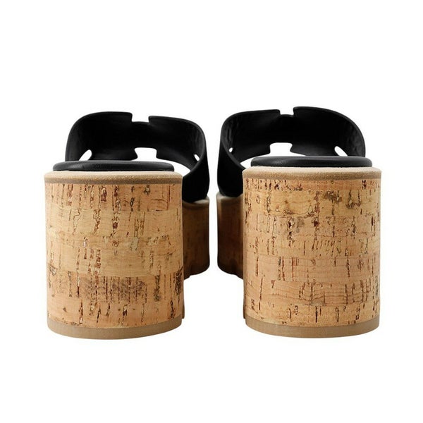 エルメス サンダル エズ 30 Eze カーフレザー レディースサイズ36 HERMES 靴 黒