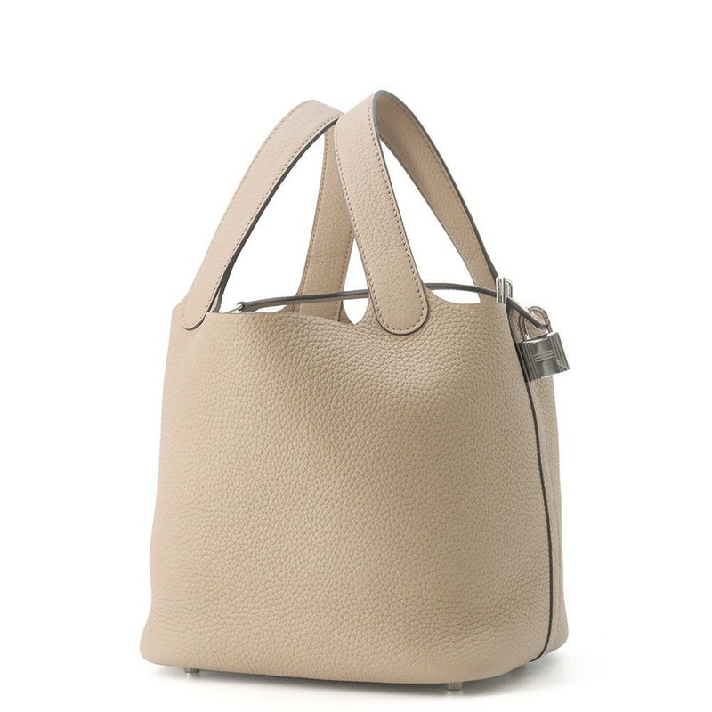 エルメス ハンドバッグ ピコタンロックPM ベージュマルファ/シルバー金具 トリヨンクレマンス K刻印 HERMES トートバッグ