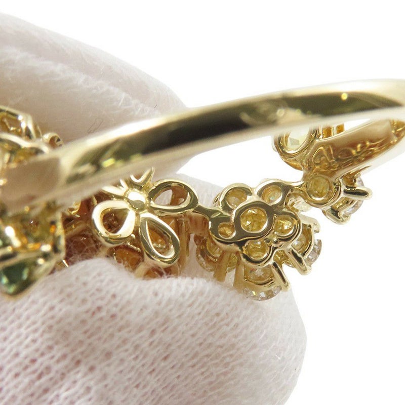 ヴァンクリ フォリ デ プレ リング ダイヤ 15P 計約1.26ct/マルチカラーサファイア 7P 計約2.71ct K18YG サイズ約14号