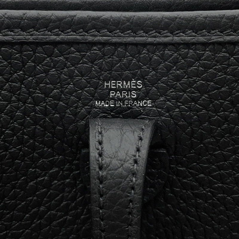 エルメス ショルダーバッグ エブリンTPM アマゾン 111cm ブラック/シルバー金具 トリヨンクレマンス K刻印 HERMES Evelyne 黒