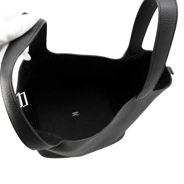 エルメス ハンドバッグ ピコタンロックMM ブラック/シルバー金具 トリヨンクレマンス K刻印 黒