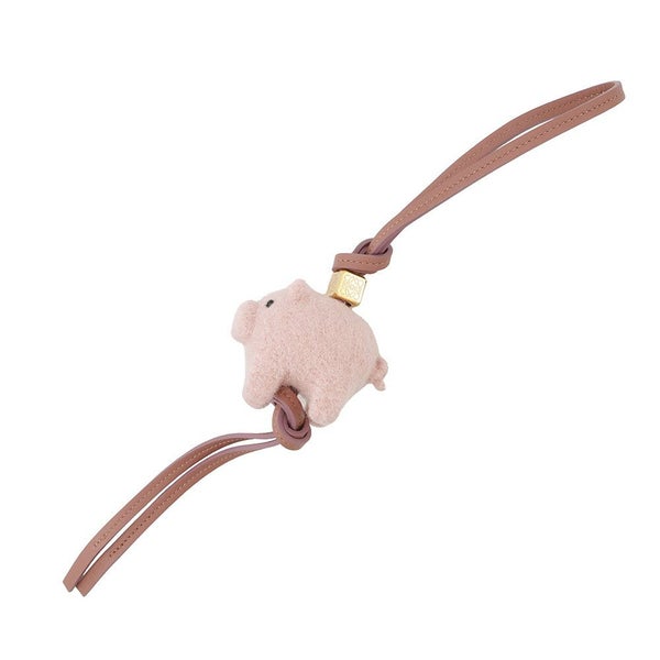 ロエベ バッグチャーム アナグラム ピグ フェルト カーフレザー C621232XBD LOEWE キーホルダー 豚 ブタ