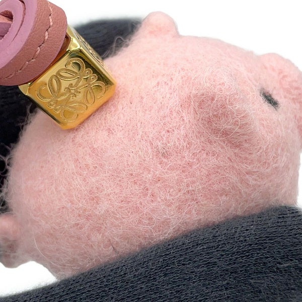 ロエベ バッグチャーム アナグラム ピグ フェルト カーフレザー C621232XBD LOEWE キーホルダー 豚 ブタ