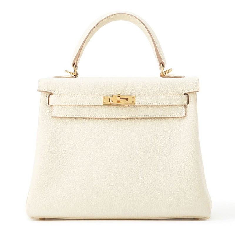 エルメス ハンドバッグ ケリー25 内縫い クレ/ゴールド金具 トゴ T刻印 2wayショルダー