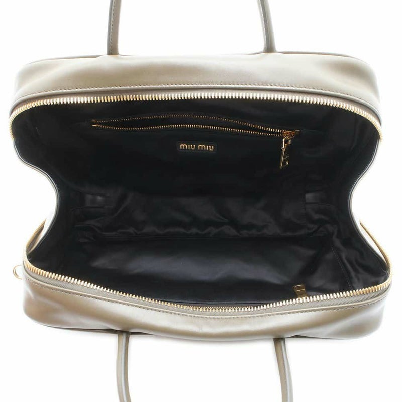 ミュウミュウ ハンドバッグ ボー レザー 5BB117 MIUMIU 2wayショルダーバッグ ボウリングバッグ