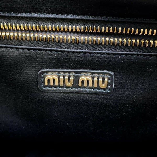 ミュウミュウ ハンドバッグ ボー レザー 5BB117 MIUMIU 2wayショルダーバッグ ボウリングバッグ