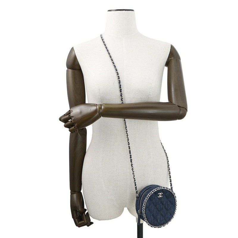 シャネル チェーンショルダーバッグ ココマーク マトラッセ ラウンド デニム AP0739 CHANEL