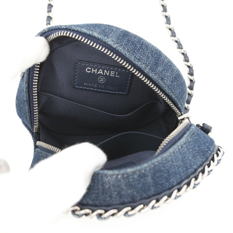 シャネル チェーンショルダーバッグ ココマーク マトラッセ ラウンド デニム AP0739 CHANEL