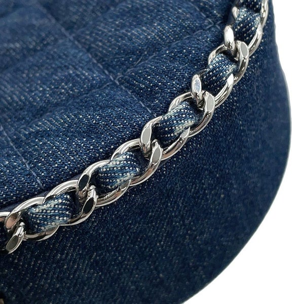 シャネル チェーンショルダーバッグ ココマーク マトラッセ ラウンド デニム AP0739 CHANEL