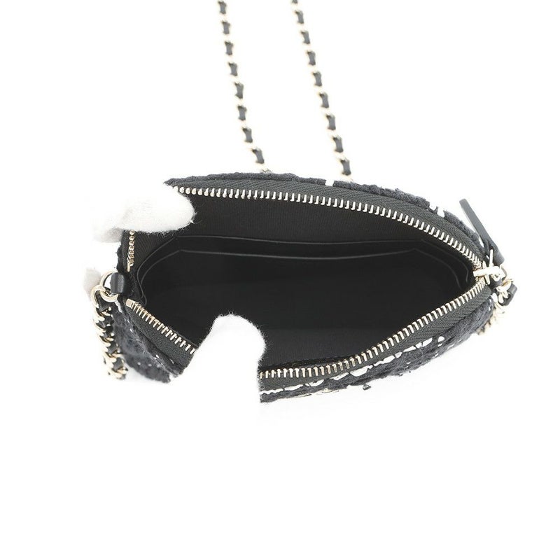 シャネル チェーンショルダーバッグ マトラッセ ココマーク ツイード CHANEL 黒 ノベルティ