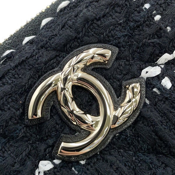 シャネル チェーンショルダーバッグ マトラッセ ココマーク ツイード CHANEL 黒 ノベルティ