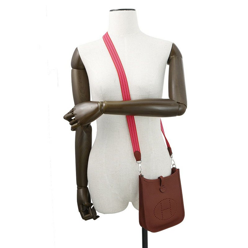 エルメス エブリンTPM 111cm アマゾンサングル コルダージュ ルージュアッシュ/シルバー金具 トリヨンクレマンス W刻印