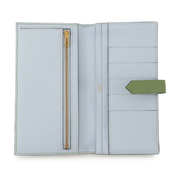 エルメス 長財布 ベアンスフレ ヴェルソ ヴェールクリケット/セレステ/ゴールド金具 エプソン Y刻印 財布