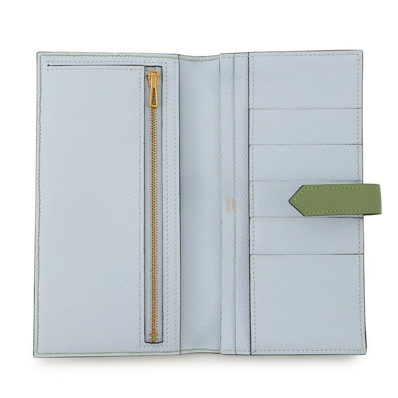 エルメス 長財布 ベアンスフレ ヴェルソ ヴェールクリケット/セレステ/ゴールド金具 エプソン Y刻印 財布