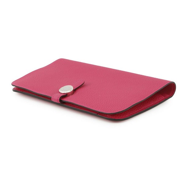 エルメス 長財布 ドゴンGM デュオ ローズメキシコ/シルバー金具 トゴ U刻印 HERMES 財布