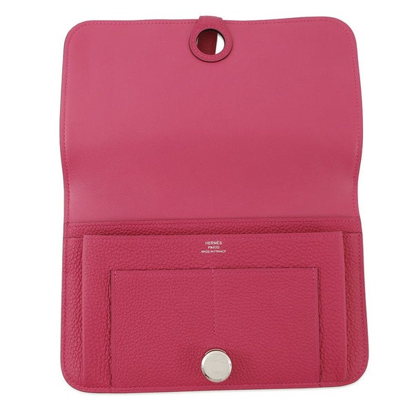 エルメス 長財布 ドゴンGM デュオ ローズメキシコ/シルバー金具 トゴ U刻印 HERMES 財布