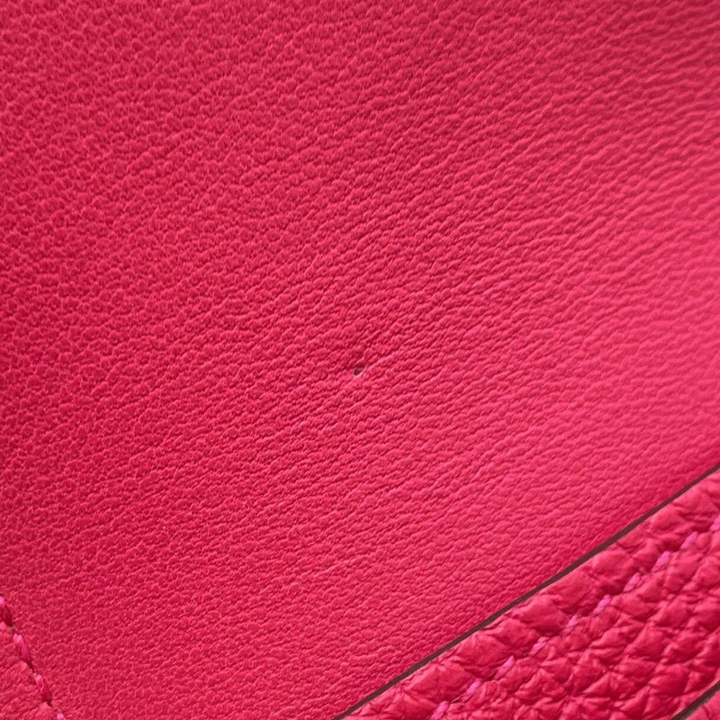 エルメス 長財布 ドゴンGM デュオ ローズメキシコ/シルバー金具 トゴ U刻印 HERMES 財布