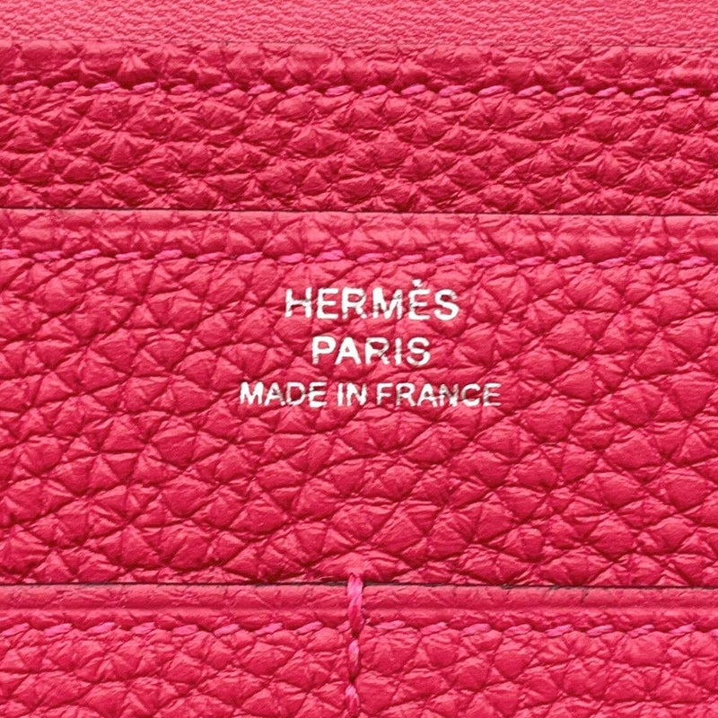 エルメス 長財布 ドゴンGM デュオ ローズメキシコ/シルバー金具 トゴ U刻印 HERMES 財布