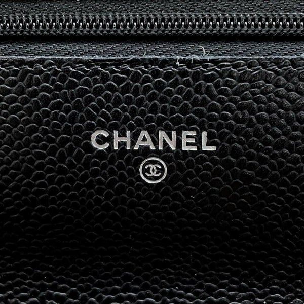 シャネル チェーンウォレット マトラッセ ココマーク キャビアスキン A33814 CHANEL 財布 黒
