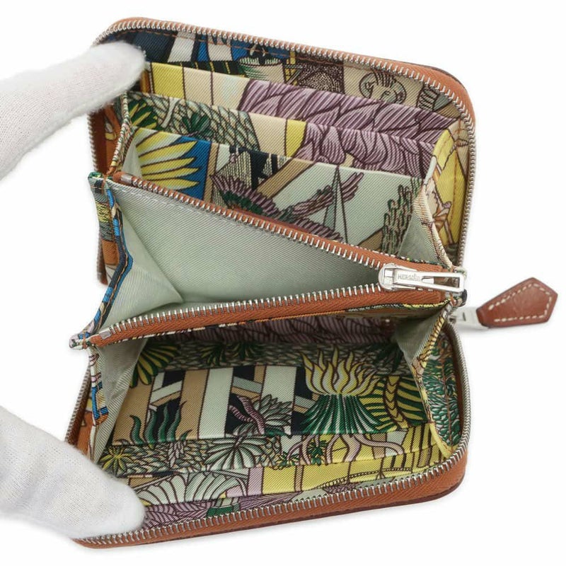 エルメス コインケース アザップコンパクト シルクイン ゴールド/シルバー金具 エバーカラー B刻印 財布