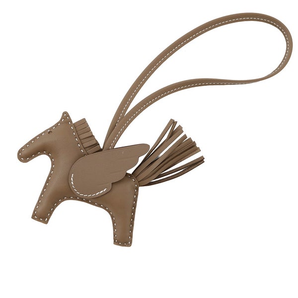 エルメス バッグチャーム ロデオPM ペガサス エトゥープ ラムスキン K刻印 HERMES チャーム オーナメント