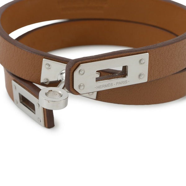 エルメス ブレスレット ケリー ドゥブルトゥール ゴールド/シルバー金具 スイフト Y刻印 サイズT3 HERMES アクセサリー