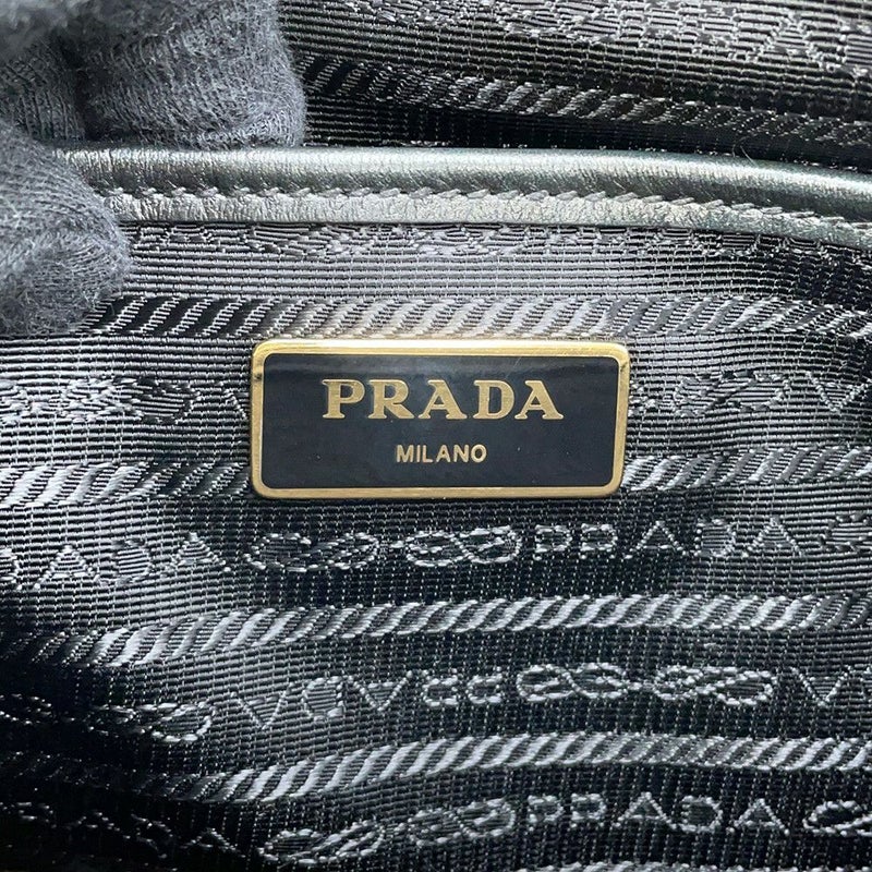 プラダ ハンドバッグ ジャカード ロゴ キャンバス 1BA579 PRADA 2way 黒