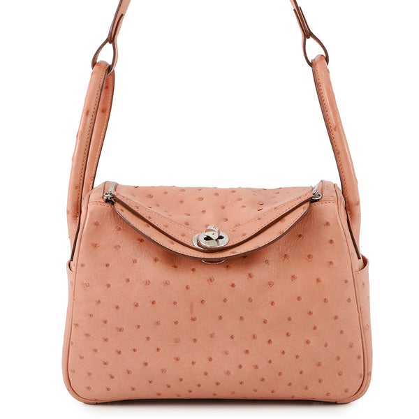 エルメス ハンドバッグ リンディ26  テリキュート/シルバー金具 オーストリッチ T刻印 2wayショルダー