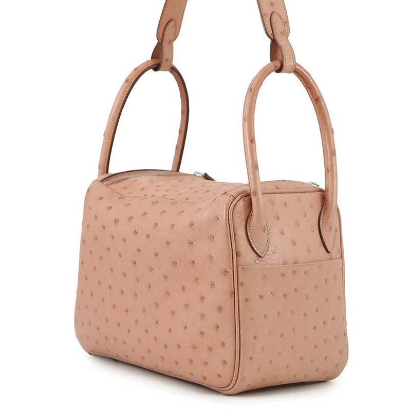 エルメス ハンドバッグ リンディ26  テリキュート/シルバー金具 オーストリッチ T刻印 2wayショルダー