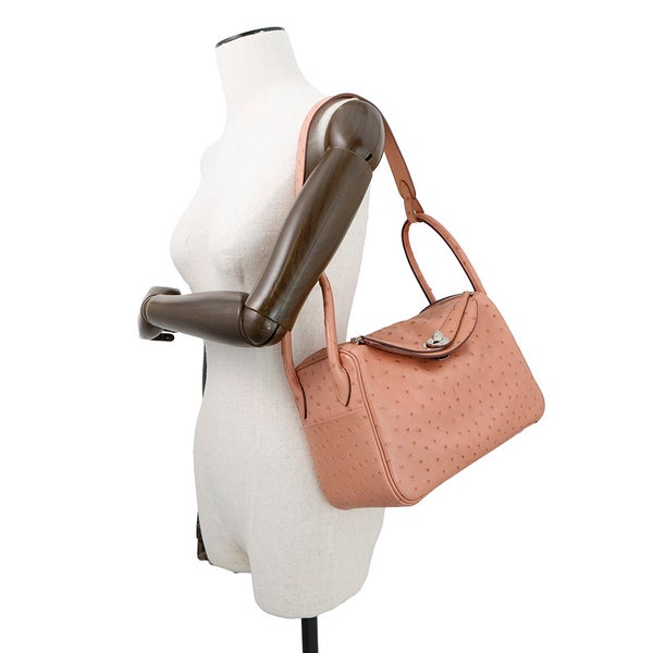 エルメス ハンドバッグ リンディ26  テリキュート/シルバー金具 オーストリッチ T刻印 2wayショルダー