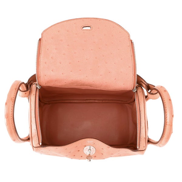 エルメス ハンドバッグ リンディ26  テリキュート/シルバー金具 オーストリッチ T刻印 2wayショルダー