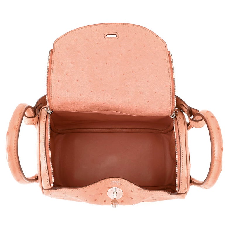 エルメス ハンドバッグ リンディ26  テリキュート/シルバー金具 オーストリッチ T刻印 2wayショルダー