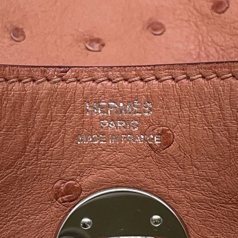 エルメス ハンドバッグ リンディ26  テリキュート/シルバー金具 オーストリッチ T刻印 2wayショルダー
