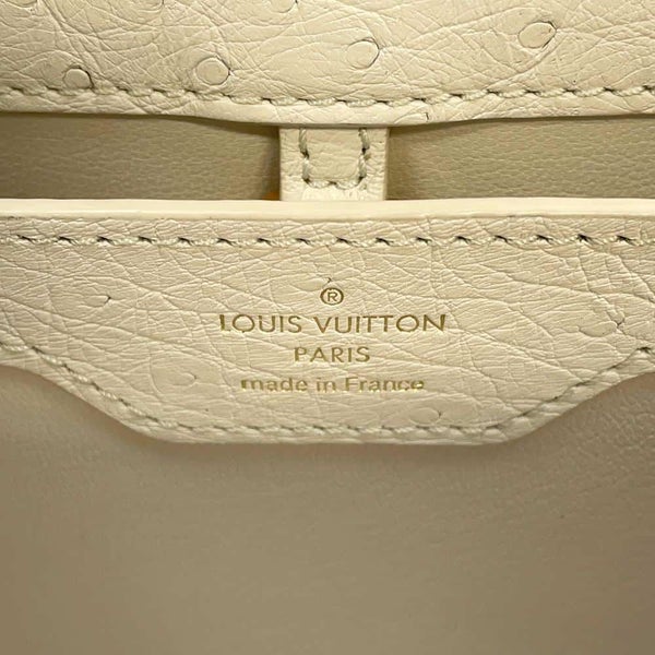 ルイヴィトン ハンドバッグ オーストリッチ カプシーヌBB LOUIS VUITTON 2wayショルダーバッグ 白