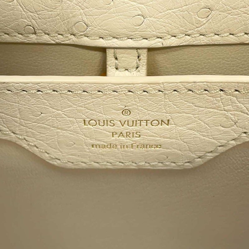ルイヴィトン ハンドバッグ オーストリッチ カプシーヌBB LOUIS VUITTON 2wayショルダーバッグ 白